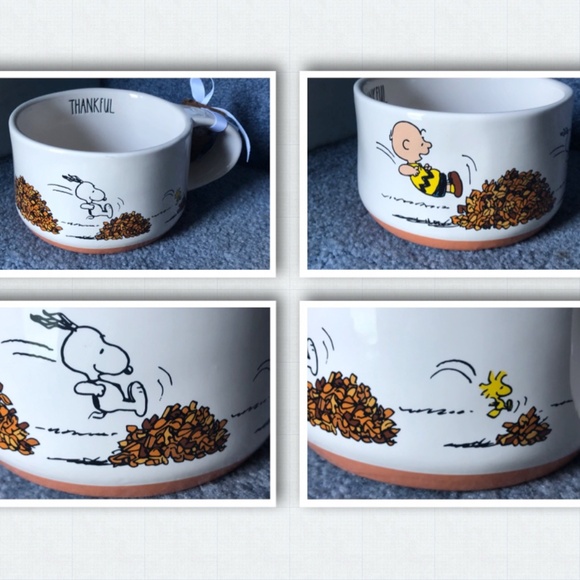 NWT Rae Dunn Peanuts Soup or Chili Bowl Thanksgiving Fall Leaves - Picture 1 of 9